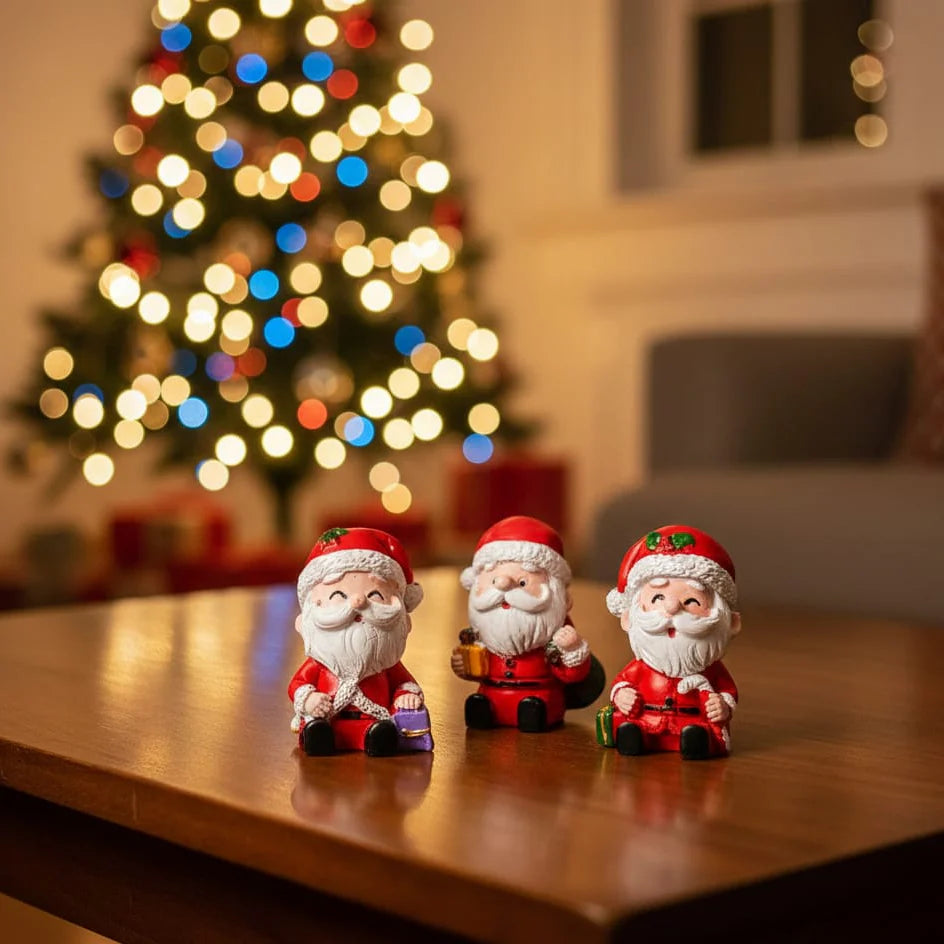 Small Santa Claus Christmas Figurines Toys Christmas Decorations Items for Home Office