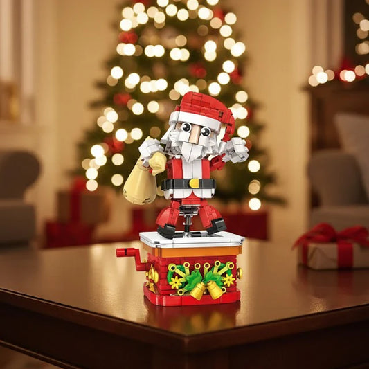 Christmas Building Block Set, Santa Claus with Moving Swing Mechanism, 404 Pieces Creative Construction Toy for Ages 6+, Holiday Decoration