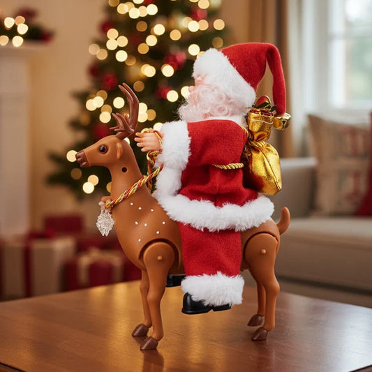 Musical Deer Riding Santa Claus