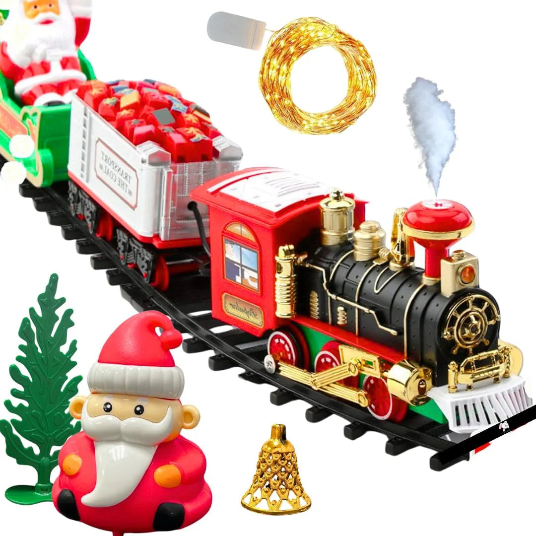 Christmas Train for Kids, Control Set with Lights and Sounds Steam Locomotive Engine Railway
