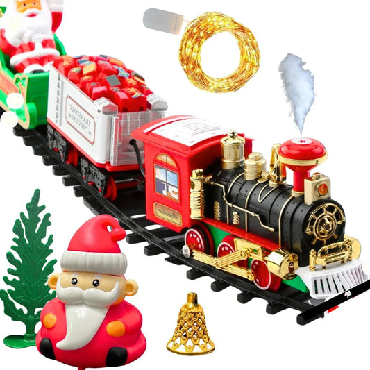 Christmas Train for Kids, Control Set with Lights and Sounds Steam Locomotive Engine Railway