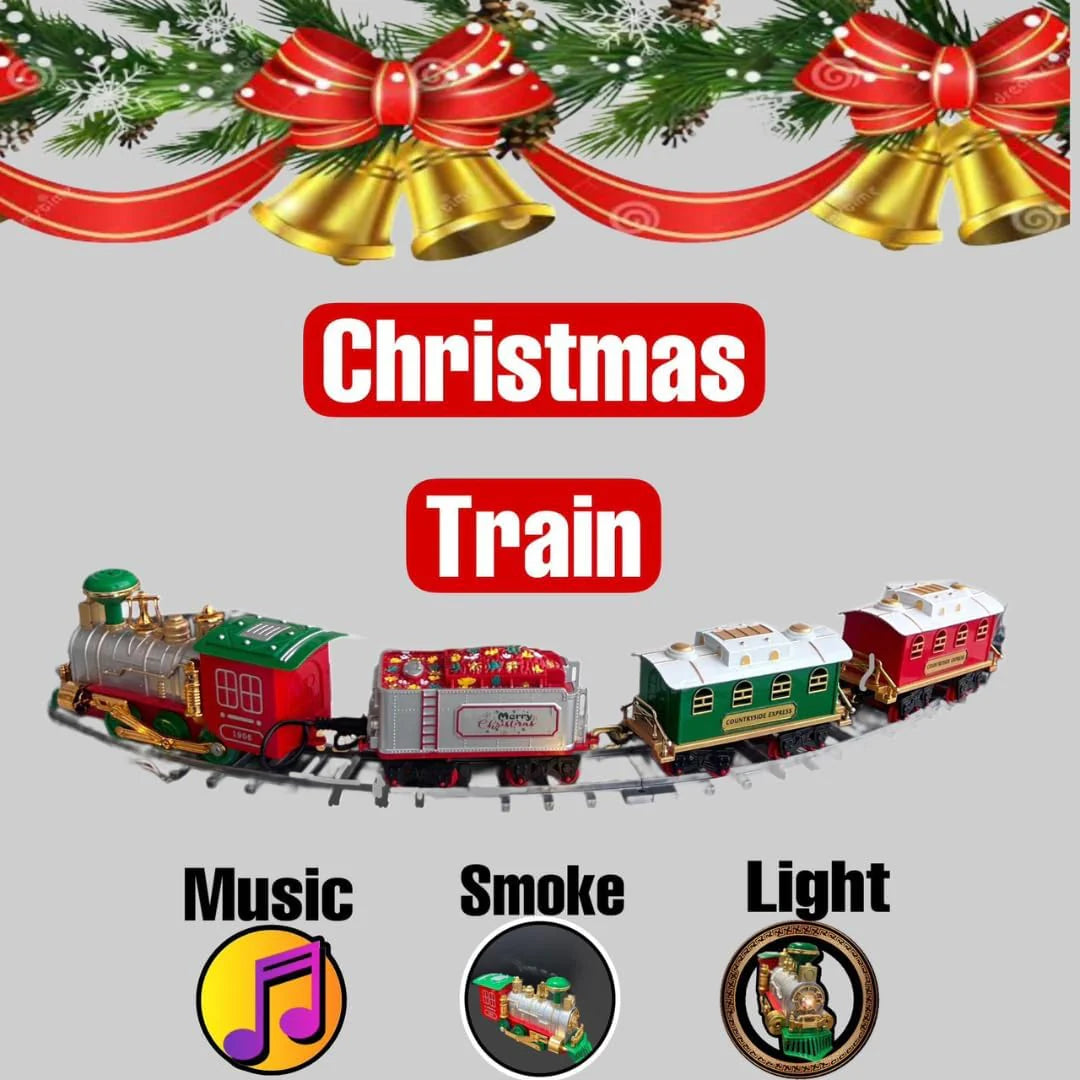 Christmas Train for Kids, Control Set with Lights and Sounds Steam Locomotive Engine Railway