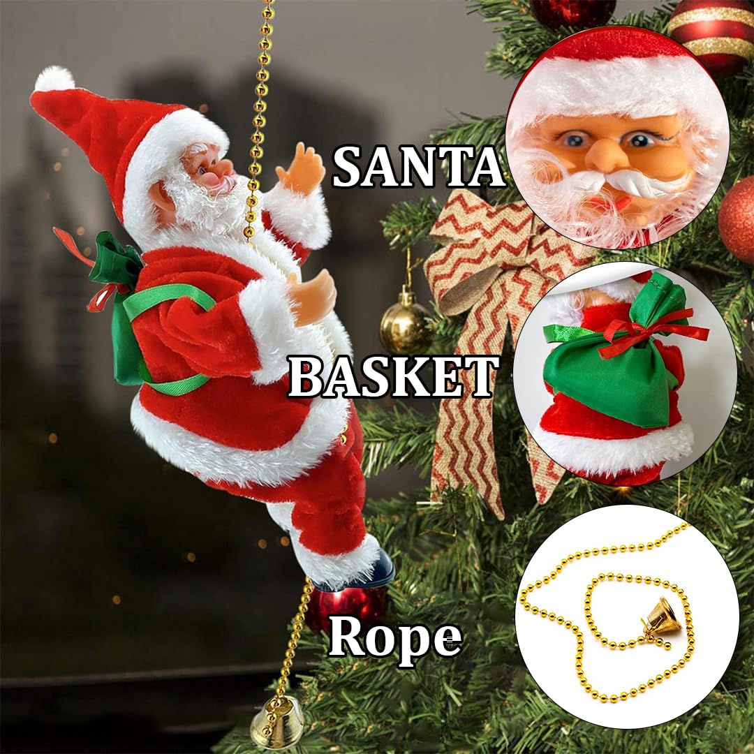Climbing Santa Claus with Music &amp; LED Lights
