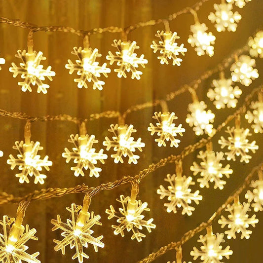 Plastic Snow Flake String Lights of Home Decoration Christmas