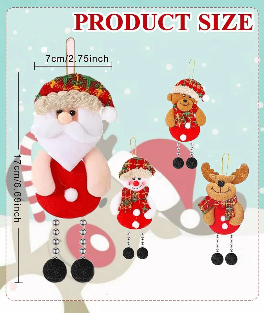 4 Pcs Christmas Tree Decoration Items