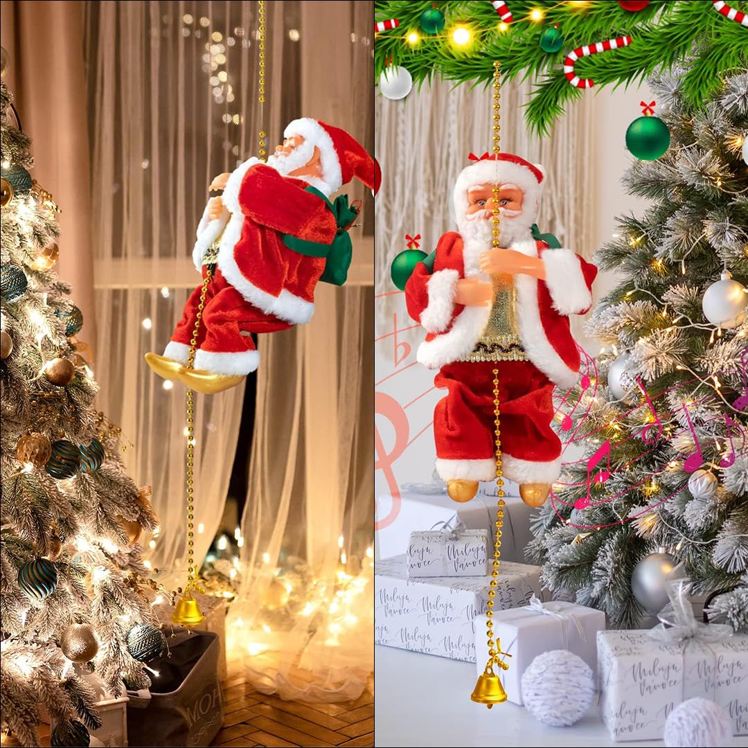 Climbing Santa Claus with Music &amp; LED Lights