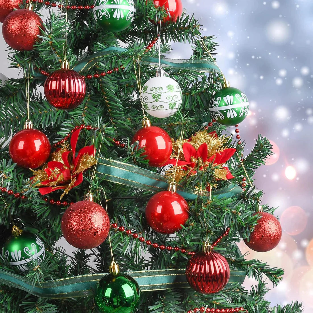 TIED RIBBONS Christmas Decoration Balls Set