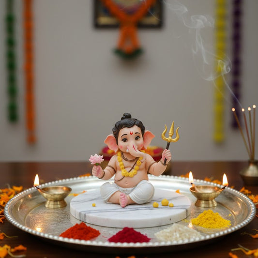 Bal Ganesh With Trishul