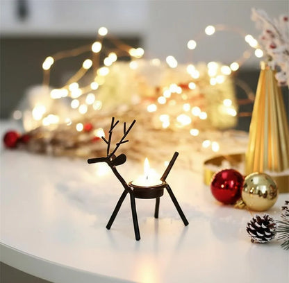 The Purple Tree Cast Iron Christmas Reindeer Tealight Holder
