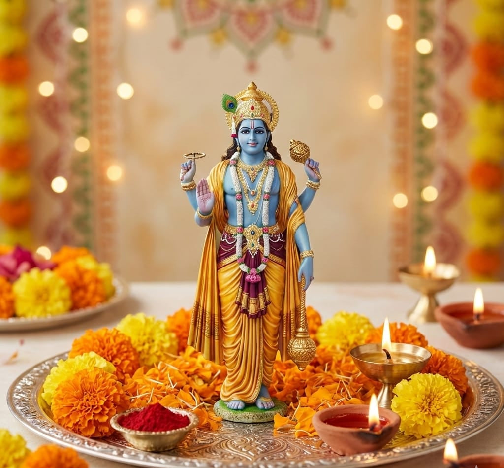 Standing Lord Vishnu Idol