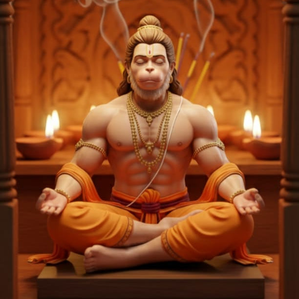 Meditating Lord Hanuman Idol