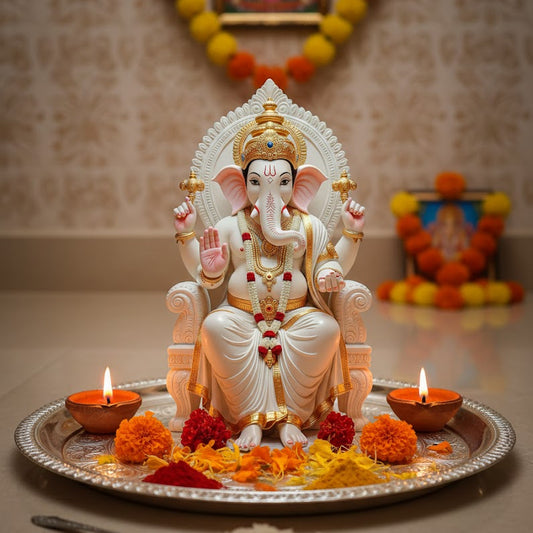 White Marble Lord Ganesha Idol