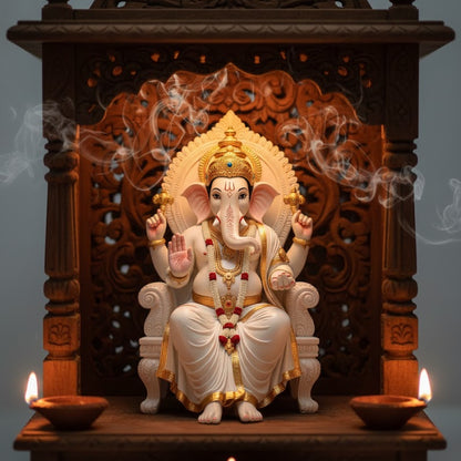 White Marble Lord Ganesha Idol