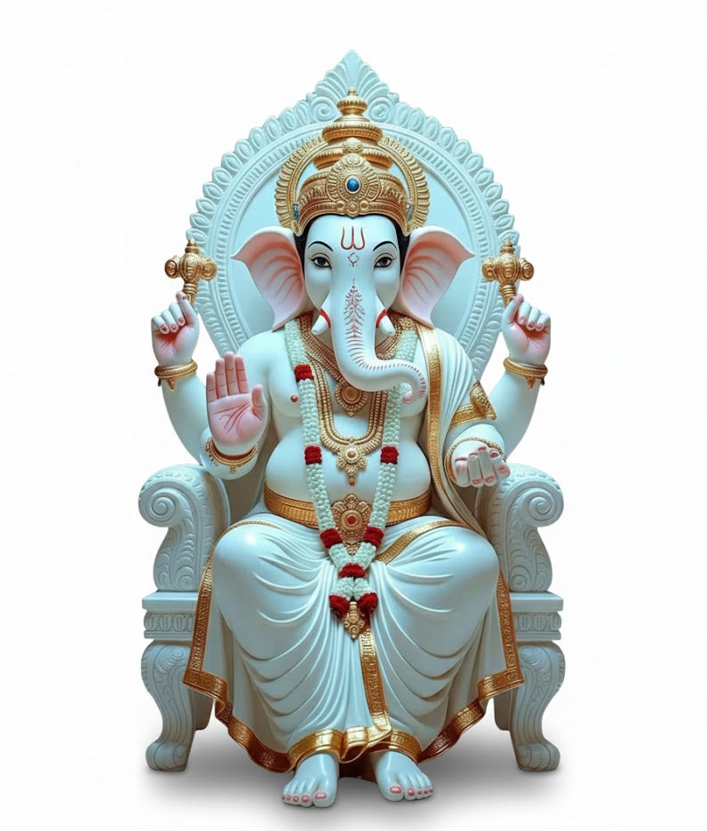 White Marble Lord Ganesha Idol