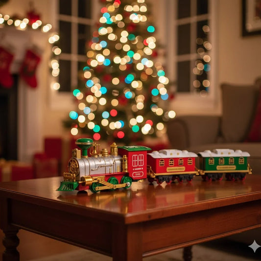 Christmas Train for Kids, Control Set with Lights and Sounds Steam Locomotive Engine Railway